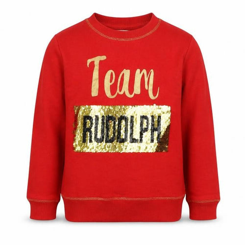 George Girls Red   Pullover Sweatshirt Size 6-7 Years  - Team Rudolph