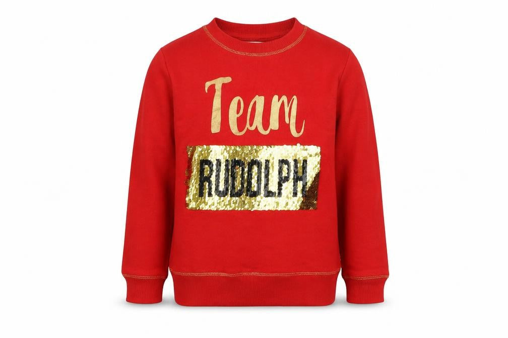 George Girls Red   Pullover Sweatshirt Size 6-7 Years  - Team Rudolph