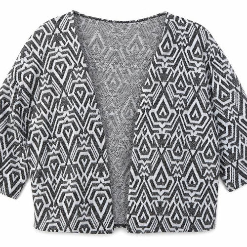 Divided Womens Black Geometric Knit Cardigan Jumper Size L