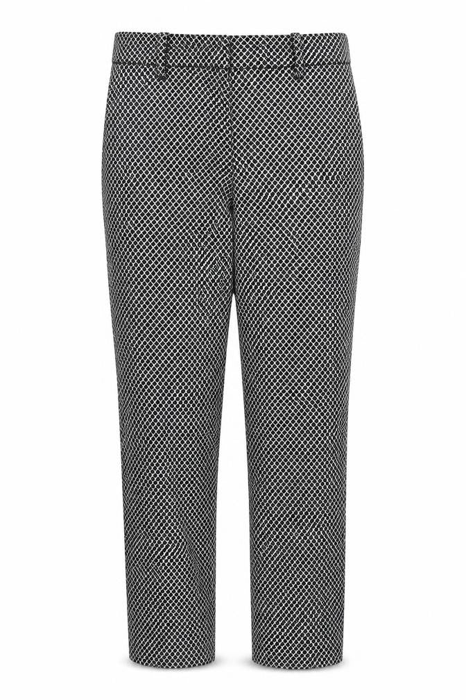 Front view of H&M women’s grey argyle/diamond sweatpants, size UK 6, 27-inch leg