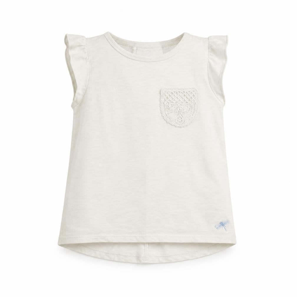 Front view of Next girls’ white basic t-shirt, size 6, years