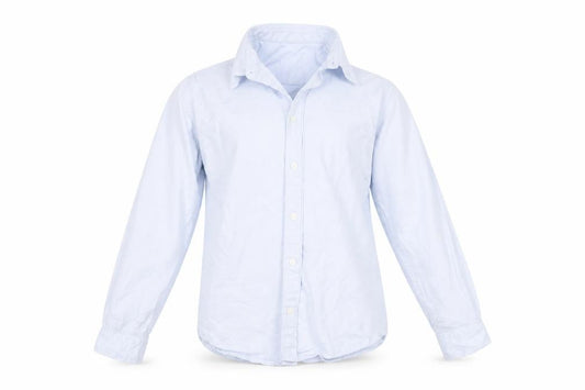 Front view of George boys’ blue basic button-up, size 11-12, years