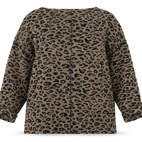Marks and Spencer Womens Brown Animal Print Knit Pullover Jumper Size 12