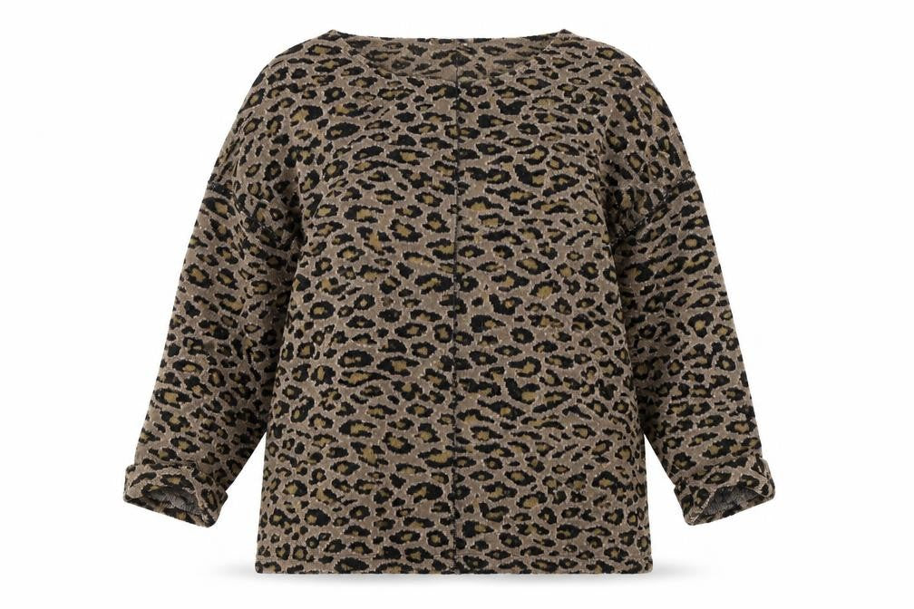 Marks and Spencer Womens Brown Animal Print Knit Pullover Jumper Size 12