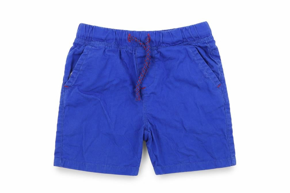 Front view of Primark boys’ blue bermuda shorts, size 2, years