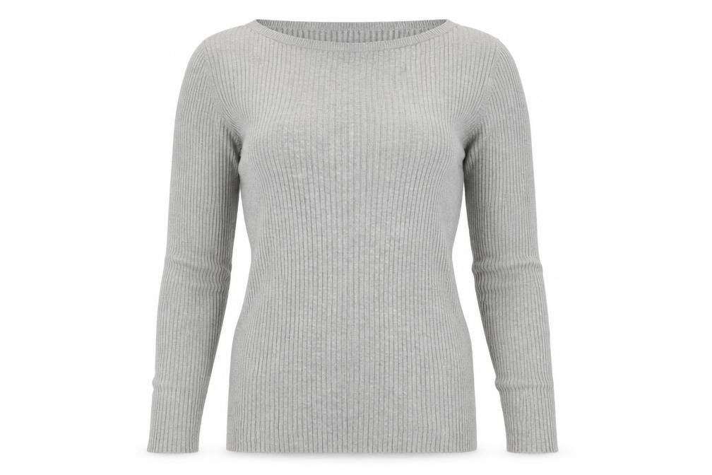 Front view of Gap women’s grey knit jumper, size M