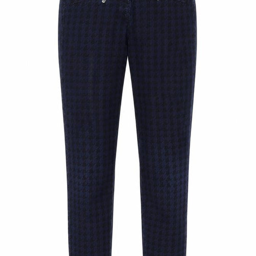 ZERRES Womens Blue Houndstooth  Skinny Jeans Size 36 L31 in