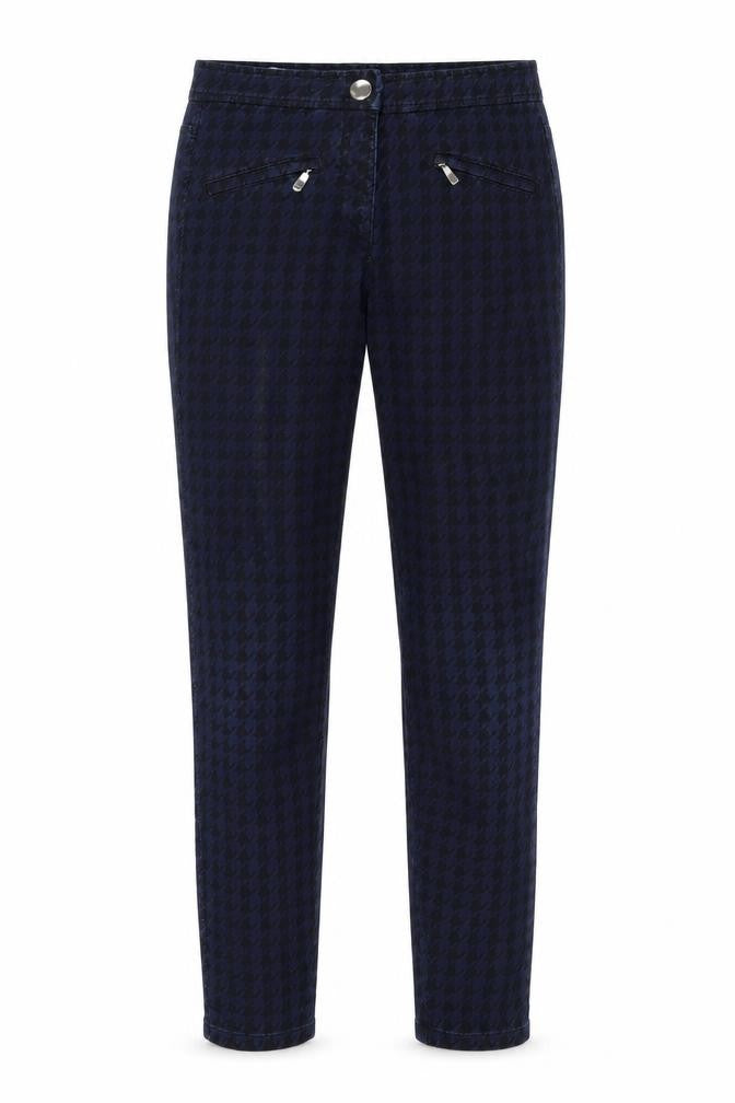 ZERRES Womens Blue Houndstooth  Skinny Jeans Size 36 L31 in
