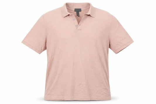 Front view of H&M men’s pink polo, size XL