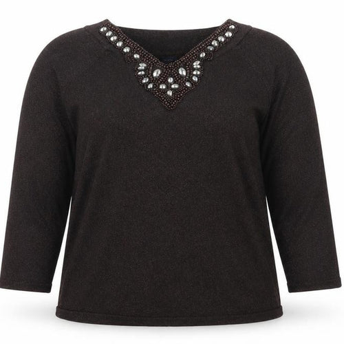 Jones New York Womens Brown   Pullover Jumper Size XL