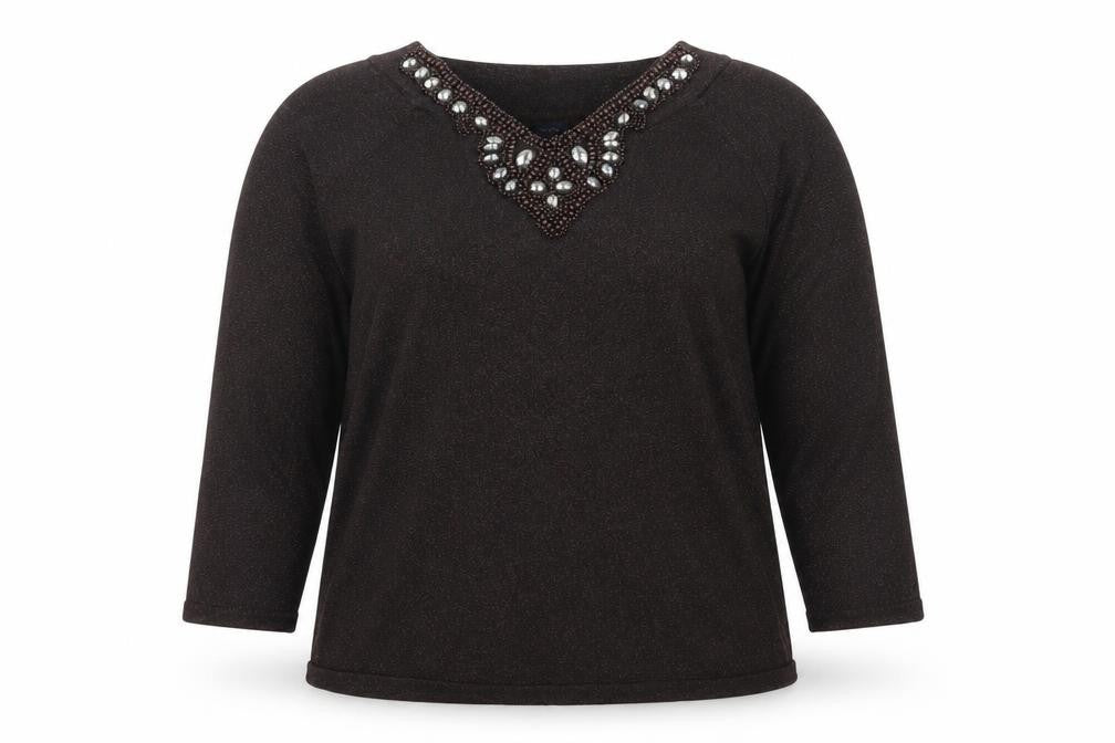 Jones New York Womens Brown   Pullover Jumper Size XL