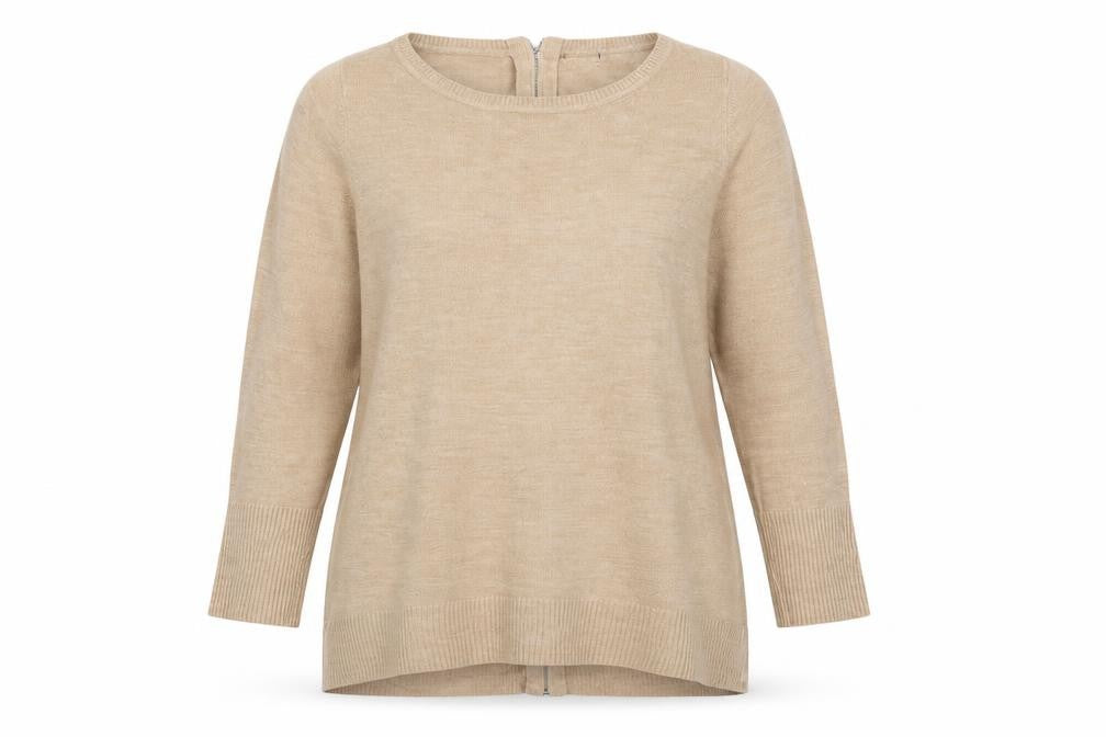 Front view of F&F women’s brown jumper, size UK 18