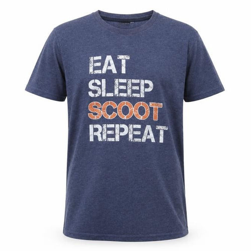Preworn Boys Blue   Basic T-Shirt Size 12 Years  - Eat Sleep Scoot Repeat