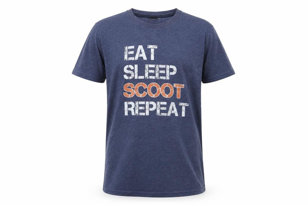 Preworn Boys Blue   Basic T-Shirt Size 12 Years  - Eat Sleep Scoot Repeat