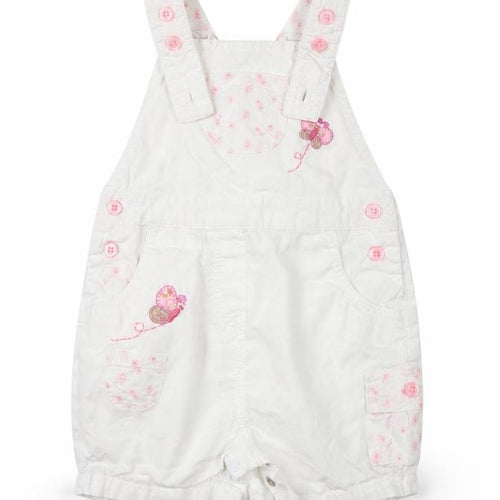NEXT Girls White Floral  Dungaree One-Piece Size 3-6 Months