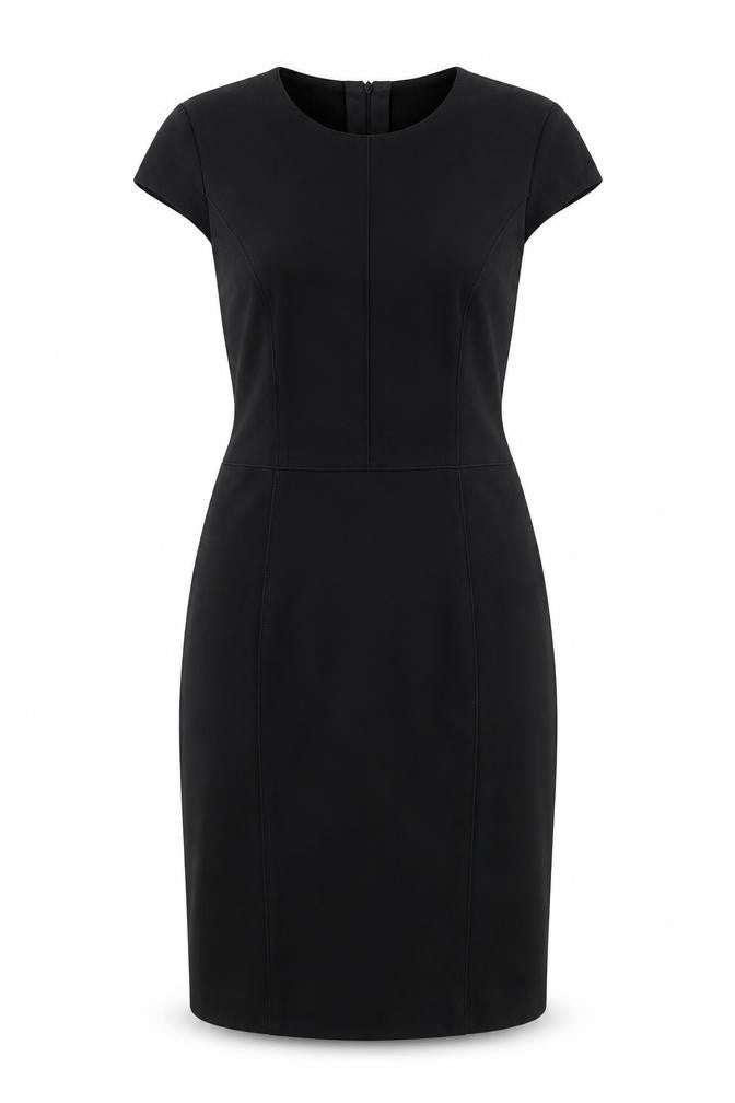 Front view of H&M women’s black a-line, size UK 8