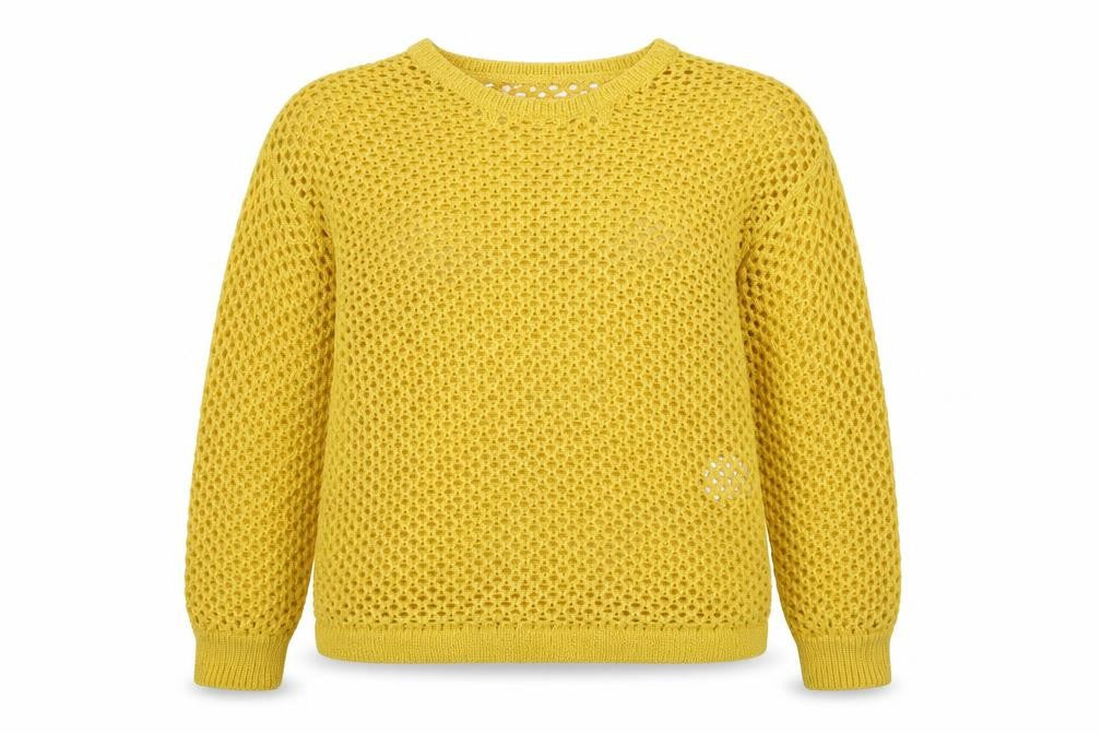 Front view of Peacocks women’s yellow knit jumper, size S