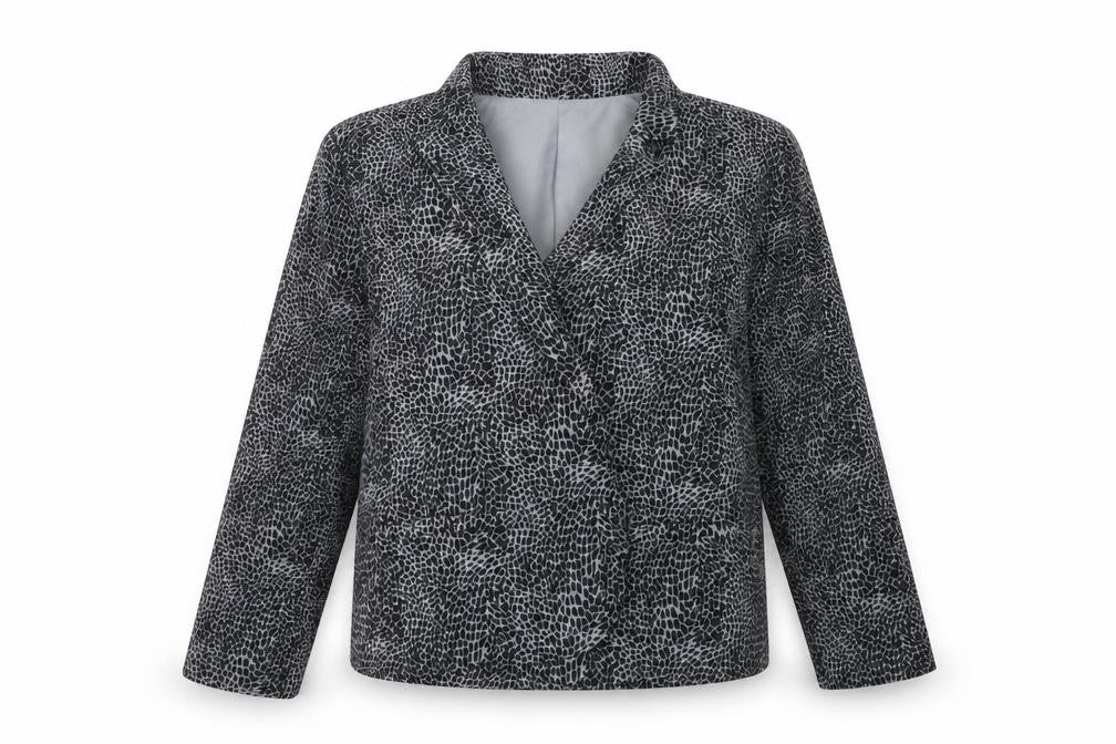 George Womens Black Animal Print  Jacket  Size 14