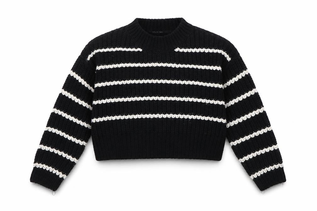 New Look Girls Beige Striped Knit Pullover Jumper Size 9 Years