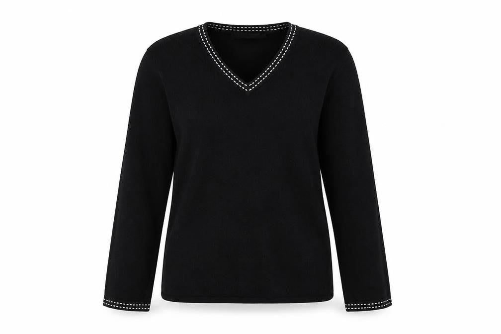 Front view of Debbie Morgan women’s black jumper, size S