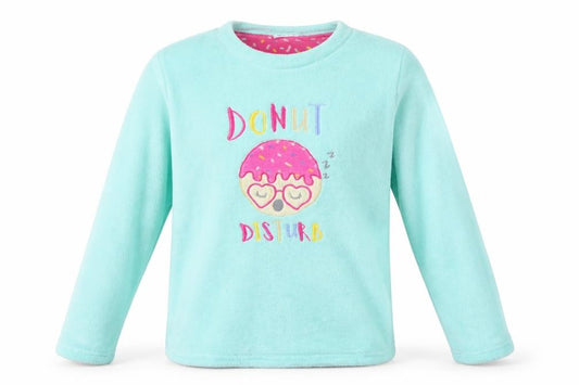 Front view of Just Like You girls’ green top pyjama top, size 12-13, years