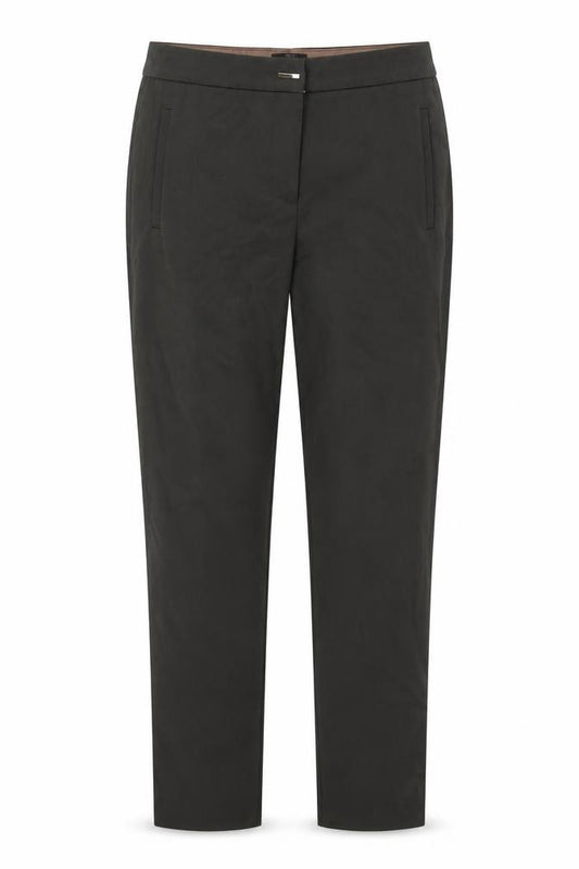 Front view of F&F women’s green trousers, size UK 8, 24-inch leg