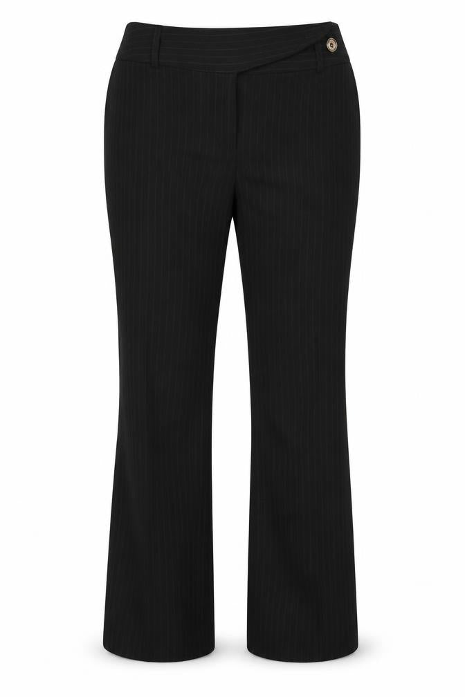 Marks and Spencer Womens Black Striped  Trousers  Size 14 L28 in