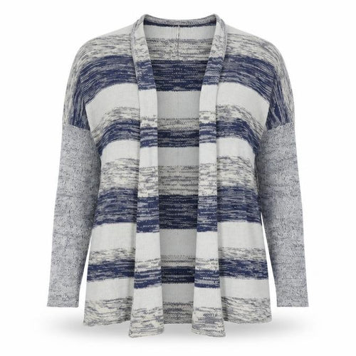 EDC Womens Blue Striped Knit Cardigan Jumper Size L