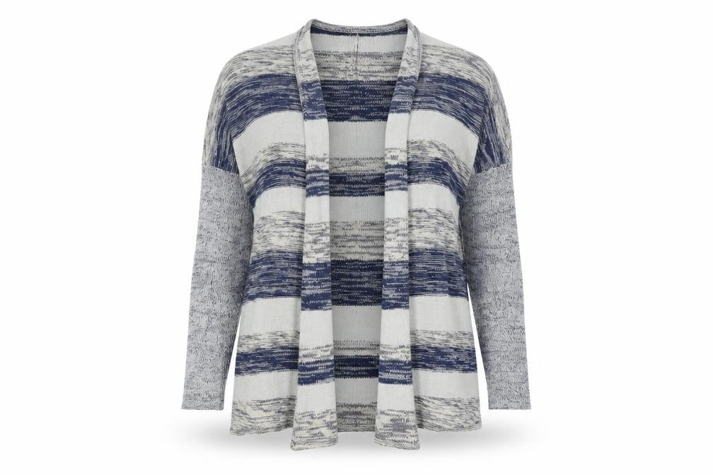 EDC Womens Blue Striped Knit Cardigan Jumper Size L