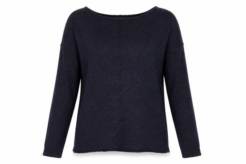 Front view of Atmosphere women’s blue knit jumper, size UK 12