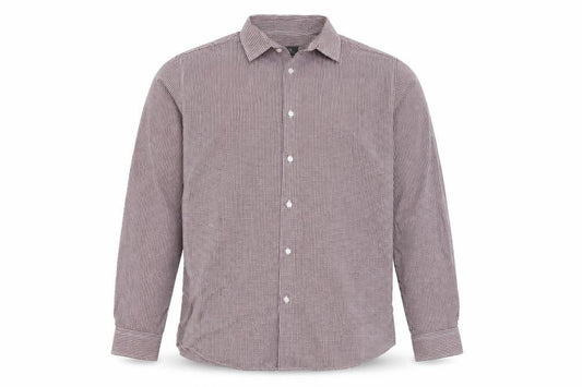 Front view of Primark men’s red check button-up, size 16.5 - gingham