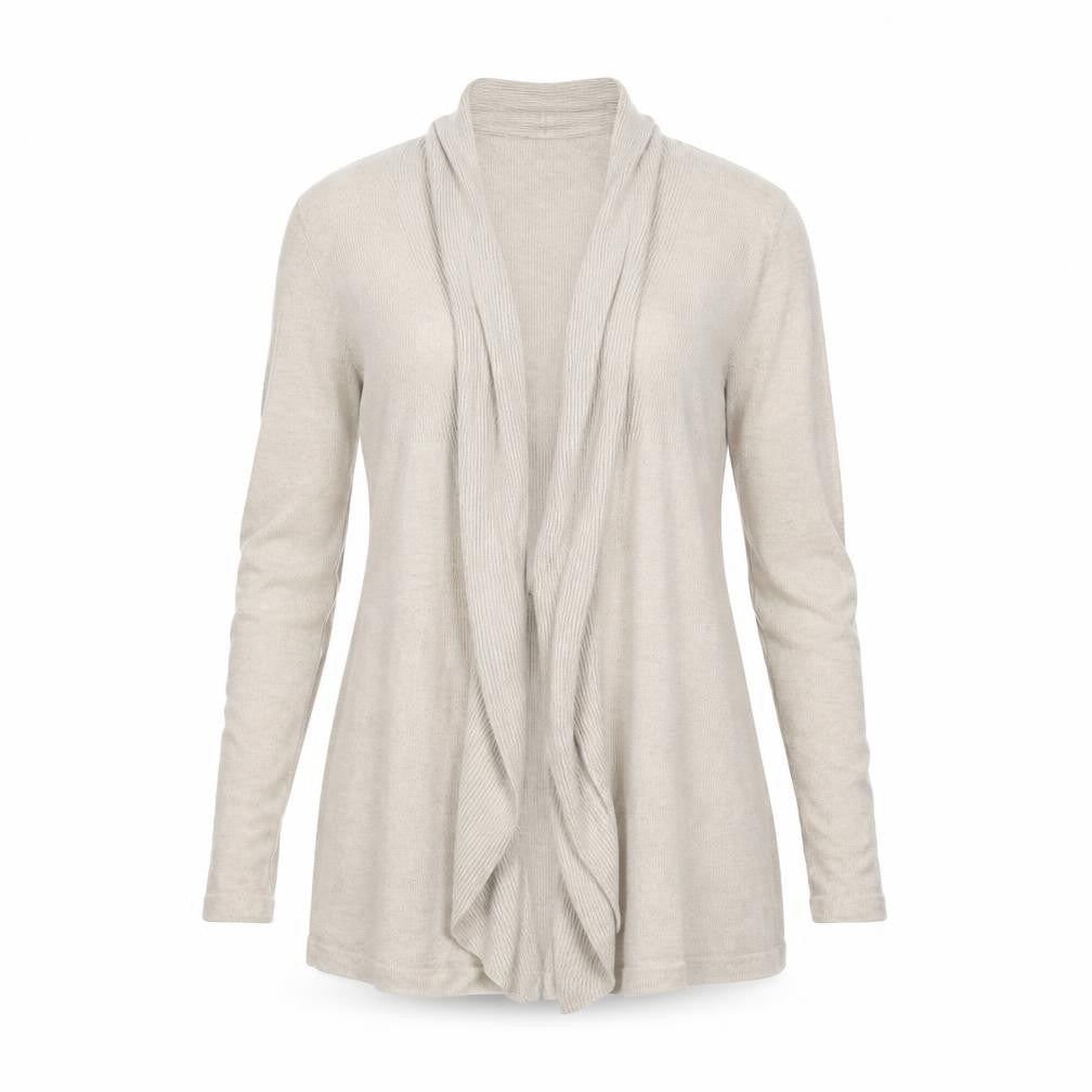 Front view of George women’s beige wrap jumper, size UK 10