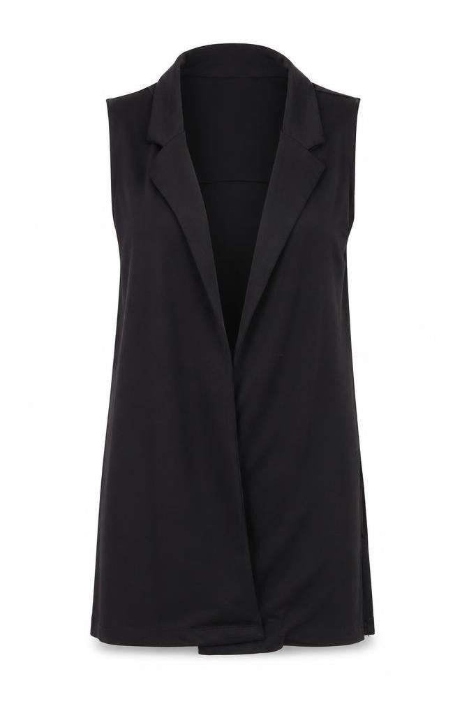 Front view of New Look women’s black wrap jumper, size UK 10