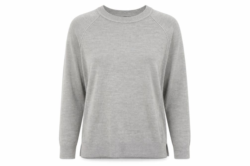 Front view of Primark women’s grey pullover sweatshirt, size XS