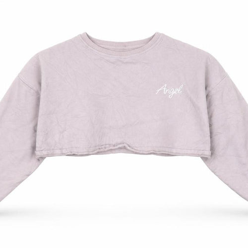 Motel Womens Purple   Pullover Sweatshirt Size S  - angel cropped