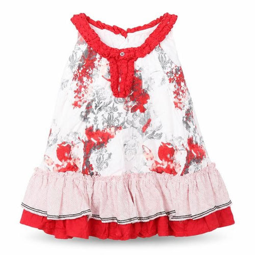 Marese Girls Red Geometric  Fit & Flare  Size 3 Years