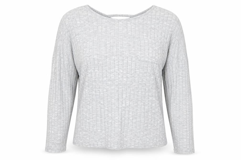 Front view of Papaya women’s grey knit jumper, size L