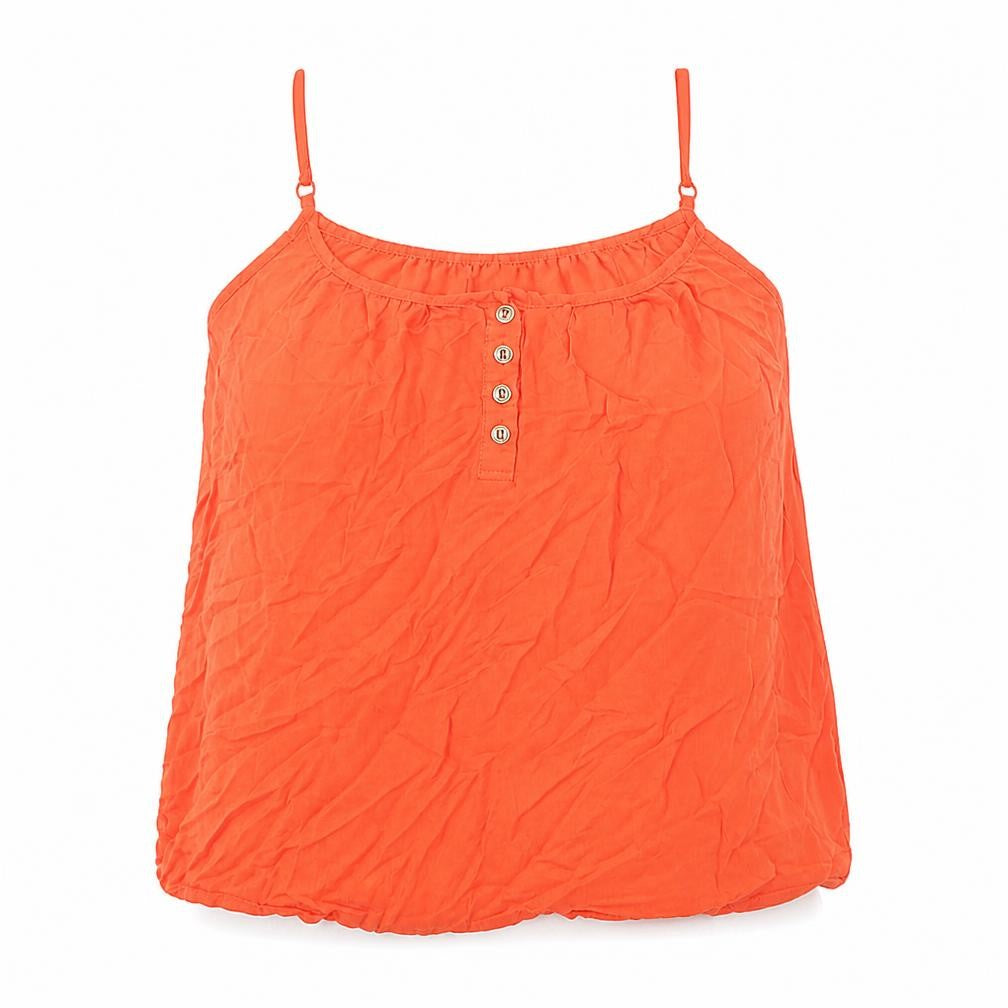 Front view of Divided women’s orange camisole blouse, size UK 8