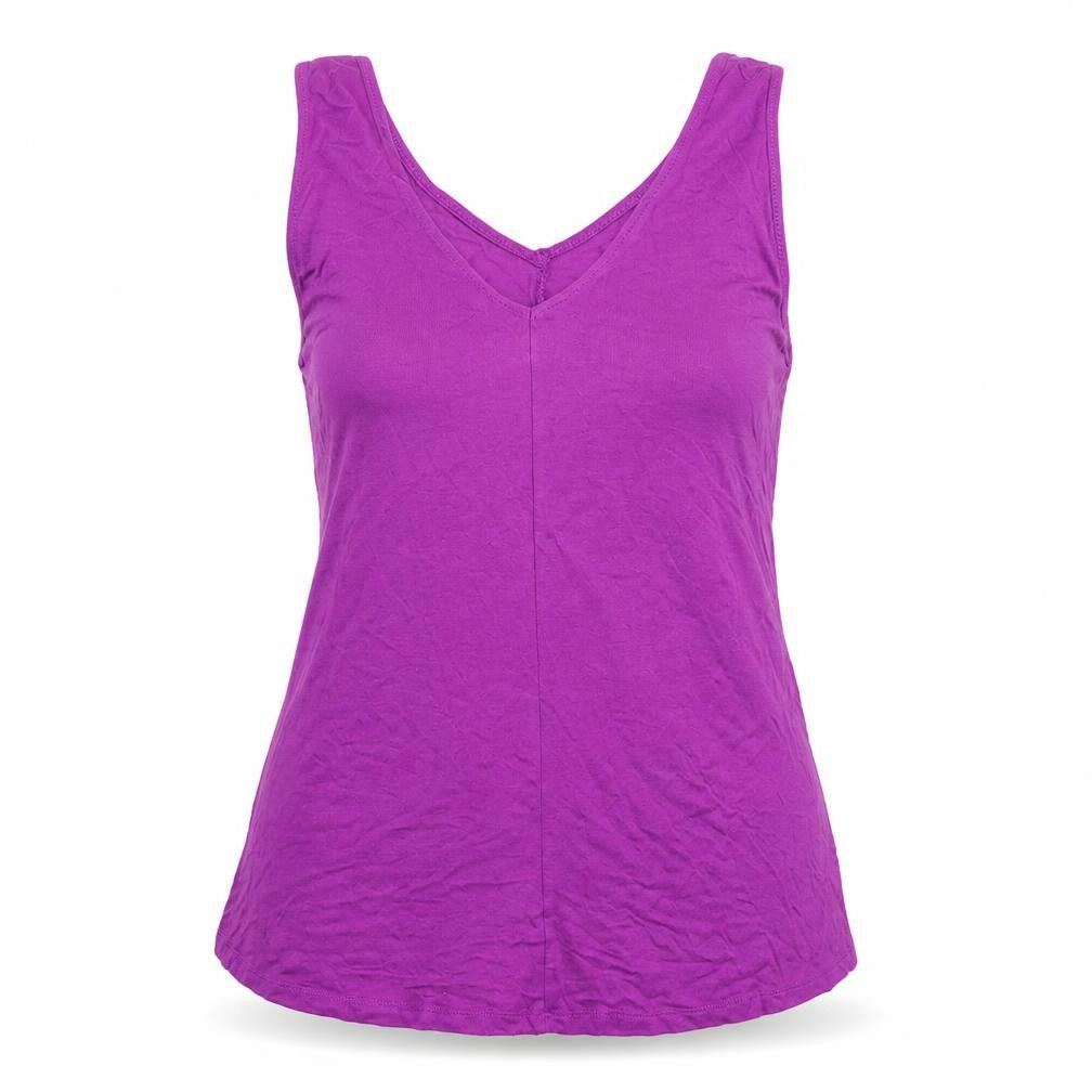 Front view of George women’s purple jersey basic tank, size UK 8