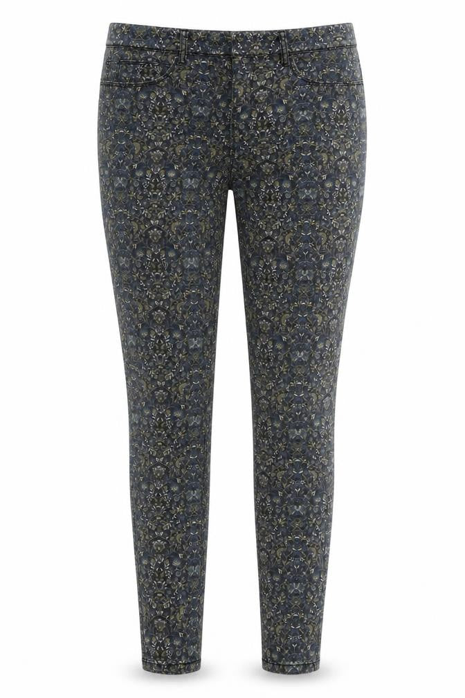 Camaieu Womens Grey Floral  Jegging Trousers Size 10 L30 in