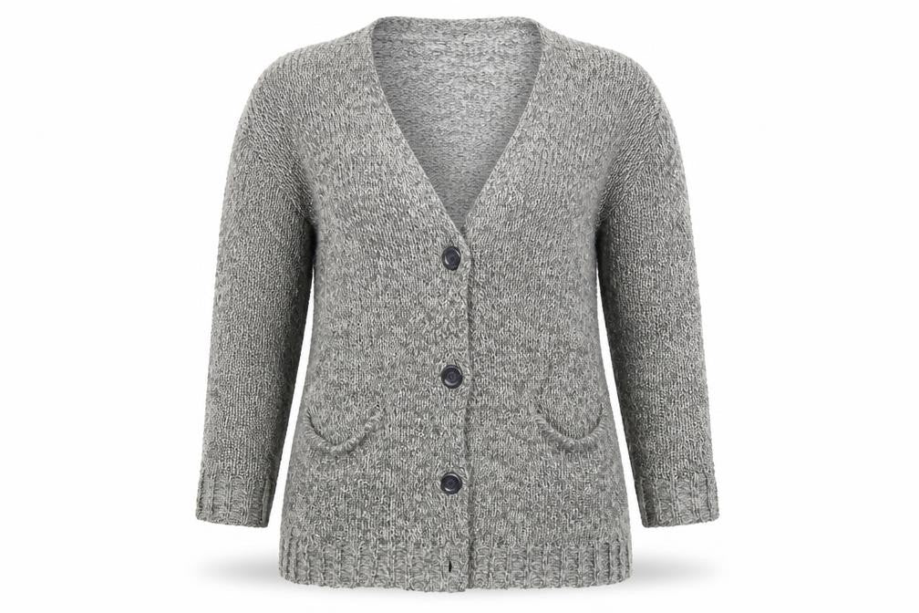 Divided Womens Grey  Knit Cardigan Jumper Size 12