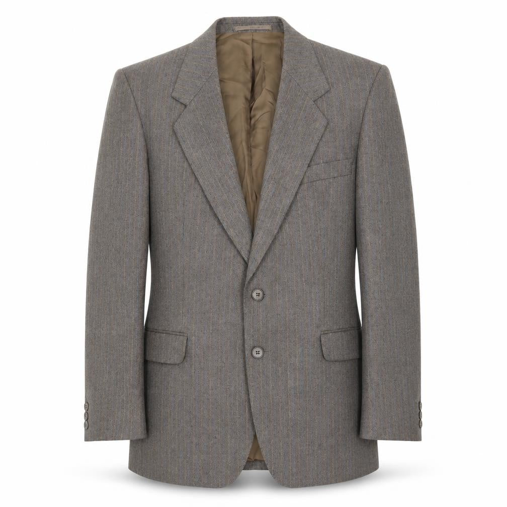 Campbell Brown Mens Brown Striped  Jacket Suit Jacket Size 42