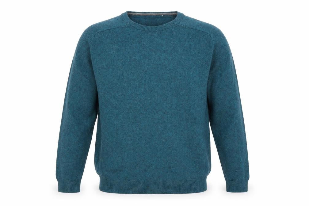 Front view of Preworn men’s green jumper, size M