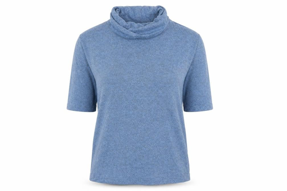 Front view of Marks & Spencer women’s blue jumper, size UK 12