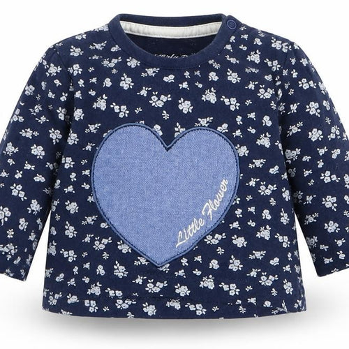 Early Days Girls Blue Floral  Basic T-Shirt Size Newborn