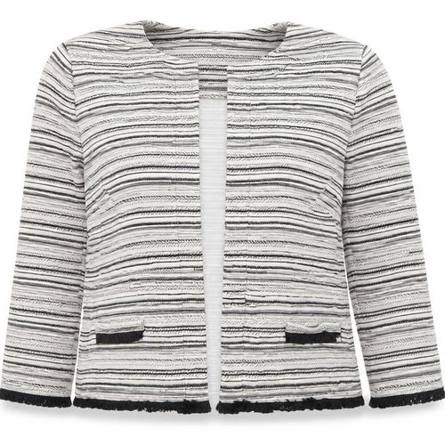 Marks and Spencer Womens Grey Striped  Cardigan Jumper Size 12