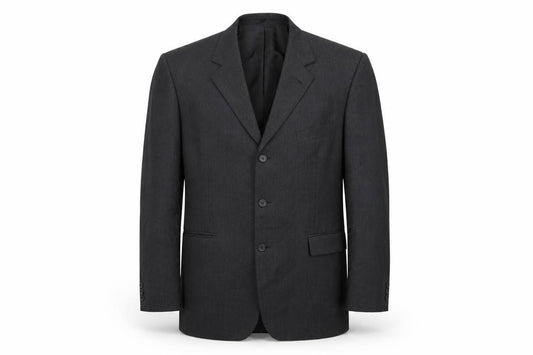 Front view of Burton men’s grey jacket suit jacket, size 44