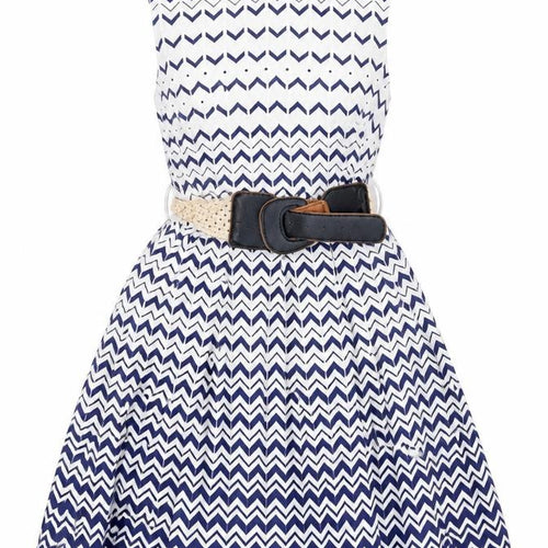 Teeze Me Girls White Striped  A-Line  Size 3 Years  - Belted