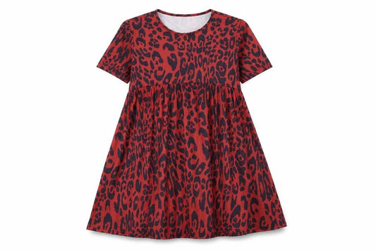 Front view of ASOS women’s red geometric a-line, size UK 10