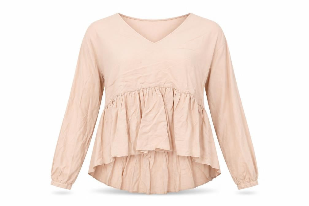 Front view of Zara women’s pink basic blouse, size S